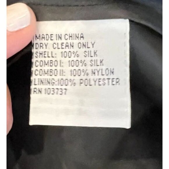 Talbots Petite Black Lace Silk Cocktail Dress Ruffled Hem Lined Size 2P NWT - Picture 11 of 12